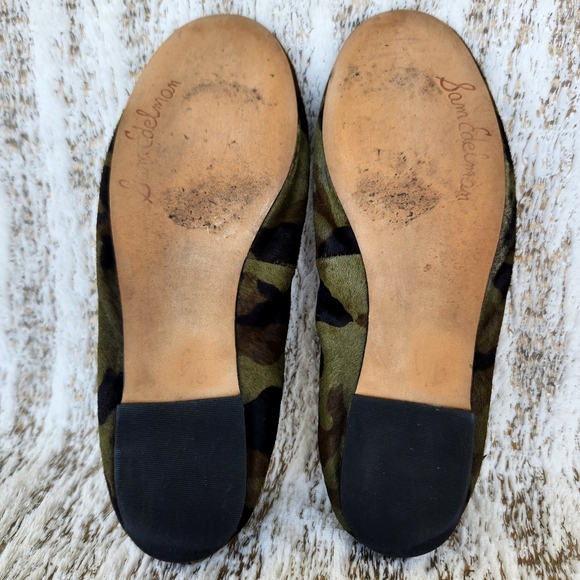 Sam Edelman "Felicia" Calf Hair Green Camo Ballet Flats | Women's Size 7.5 - Picture 9 of 12